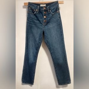 Madewell The Perfect Vintage Crop Jeans Button-Front Edition Size 25 Blue